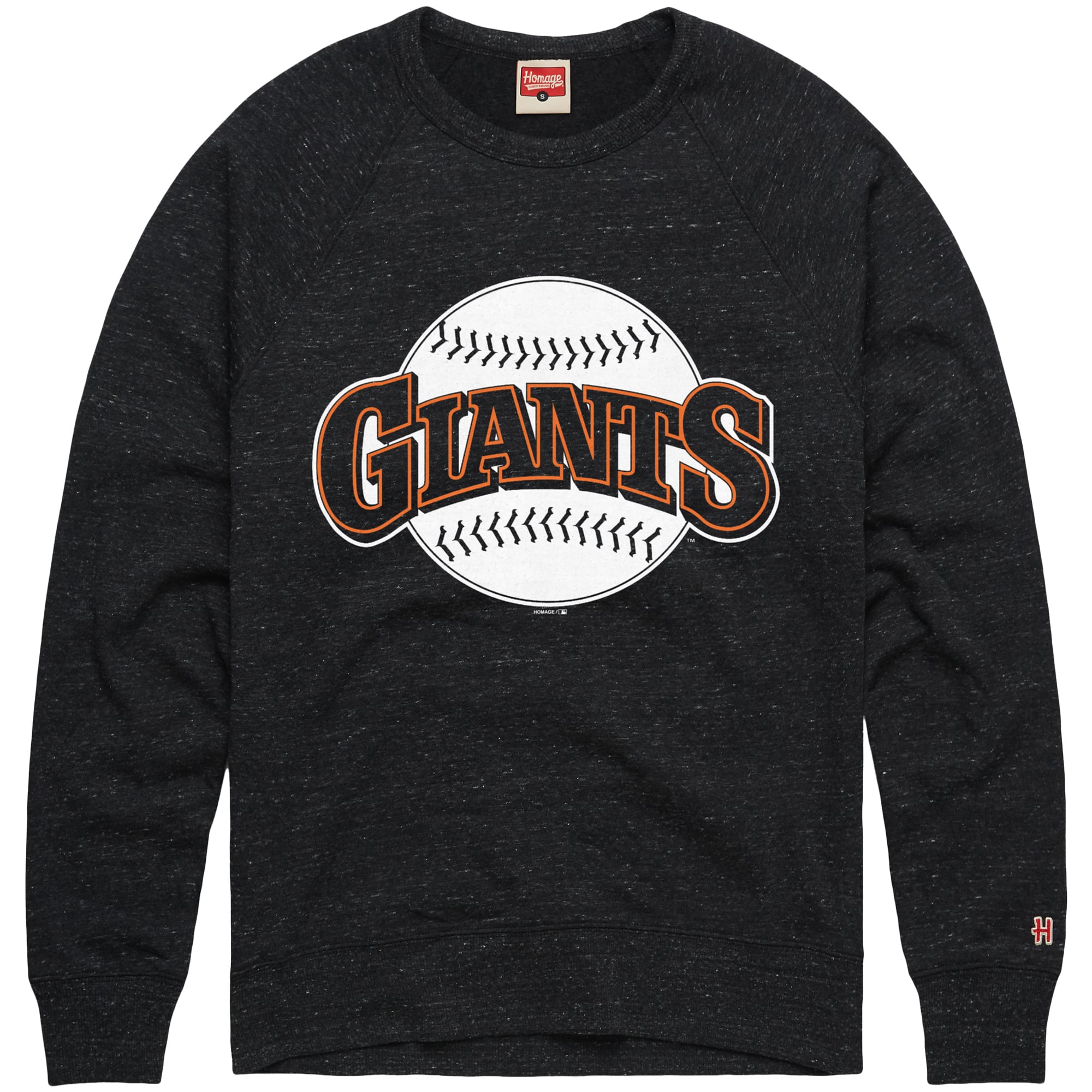 Men's Homage Charcoal San Francisco Giants Retro Tri-Blend Pullover Sweatshirt